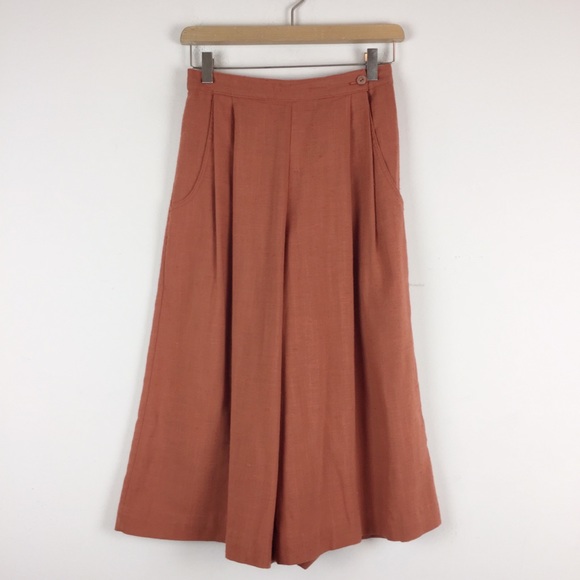 Vintage wide leg culottes palazzo cropped Capri - Picture 1 of 6